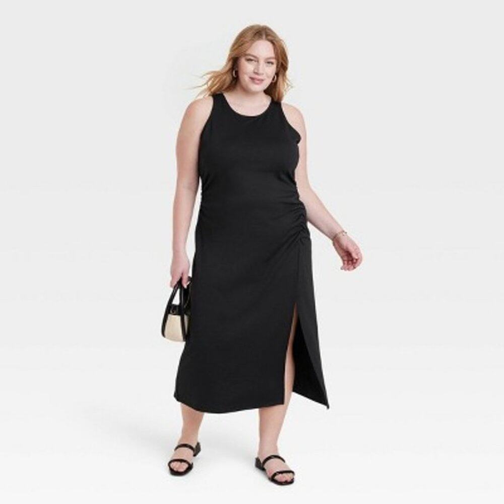 NEW A New Day Women's Sleeveless Ponte Racerback Maxi dress -  Black Size Medium - Picture 7 of 13